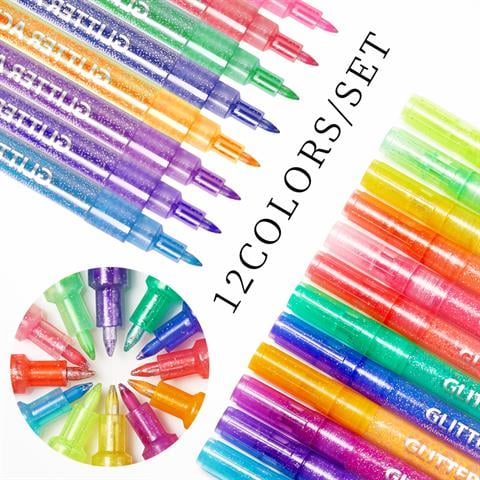 Glitter Metallic Color Nail Art Graffiti Kalem Seti 12 adet(55334-01)