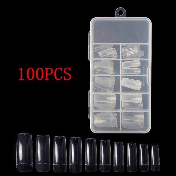 Half Cover Tırnak Tipsi 100 adet Şeffaf renk (H065)
