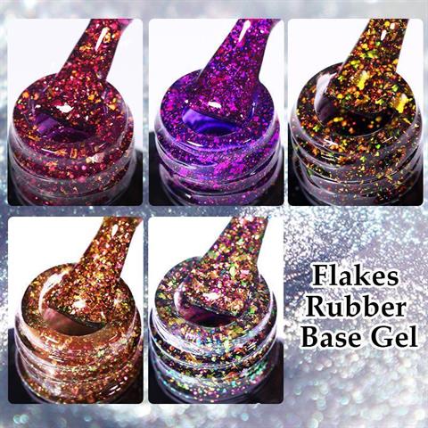 Kalıcı oje Flakes Rubber Base 7 ml URB127