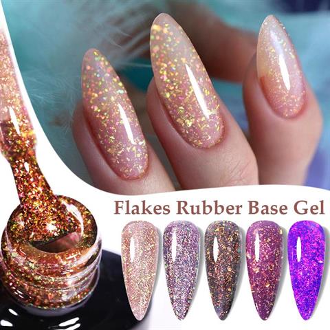 Kalıcı oje Flakes Rubber Base 7 ml URB124