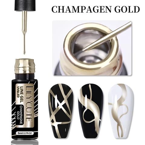 Lily Cute Metalik Nail art çizim ojesi CHAMPAGEN GOLD (56567)
