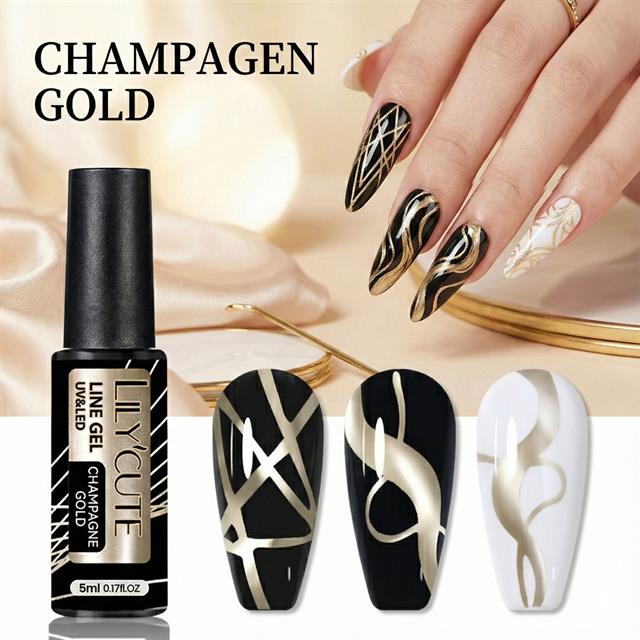 Lily Cute Metalik Nail art çizim ojesi CHAMPAGEN GOLD (56567)