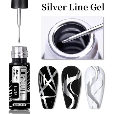 Lily Cute Metalik Nail art çizim ojesi SILVER (56567)