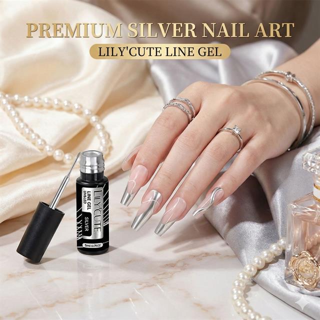 Lily Cute Metalik Nail art çizim ojesi SILVER (56567)