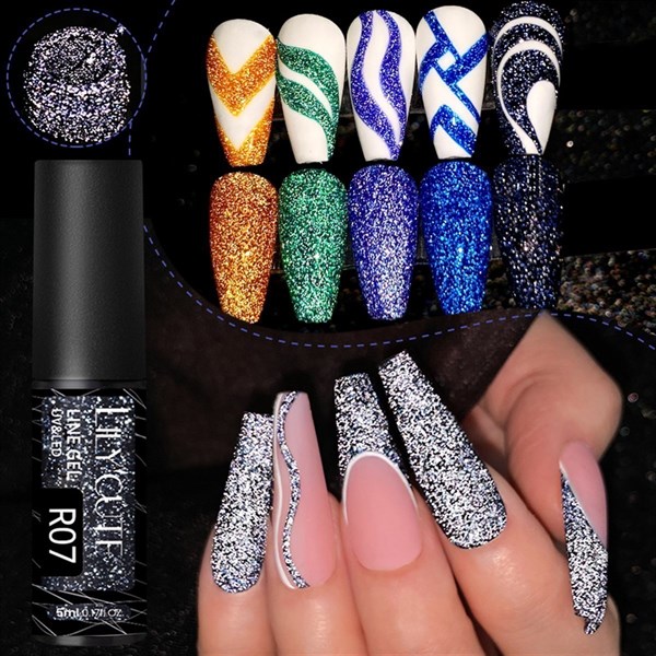 Lily Cute Reflective Glitter Nail art çizim ojesi R016 (54152-10)
