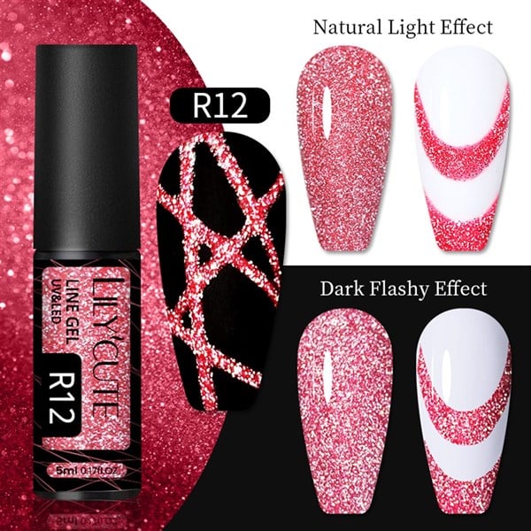 Lily Cute Reflective Glitter Nail art çizim ojesi R012 (54152-6)