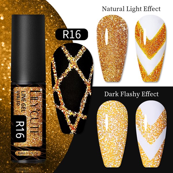 Lily Cute Reflective Glitter Nail art çizim ojesi R016 (54152-10)