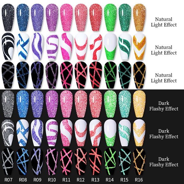 Lily Cute Reflective Glitter Nail art çizim ojesi R015 (54152-9)