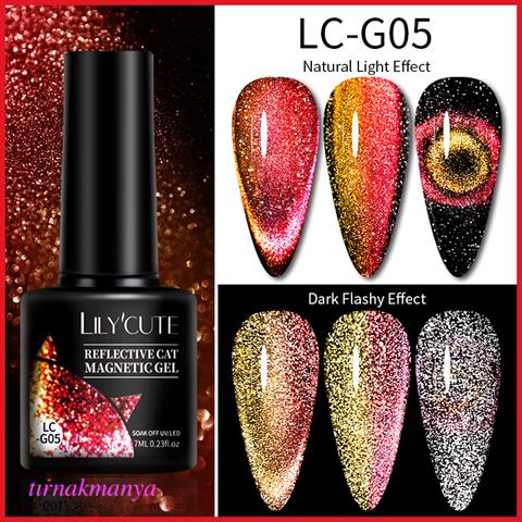 LILYCUTE 7ml 9D Reflective Cat Magnetic Kalıcı oje LC-G05 (53895)