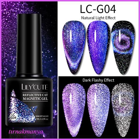 LILYCUTE 7ml 9D Reflective Cat Magnetic Kalıcı oje LC-G04 (53895)