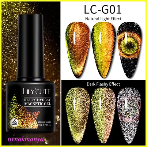 LILYCUTE 7ml 9D Reflective Cat Magnetic Kalıcı oje LC-G01 (53895)