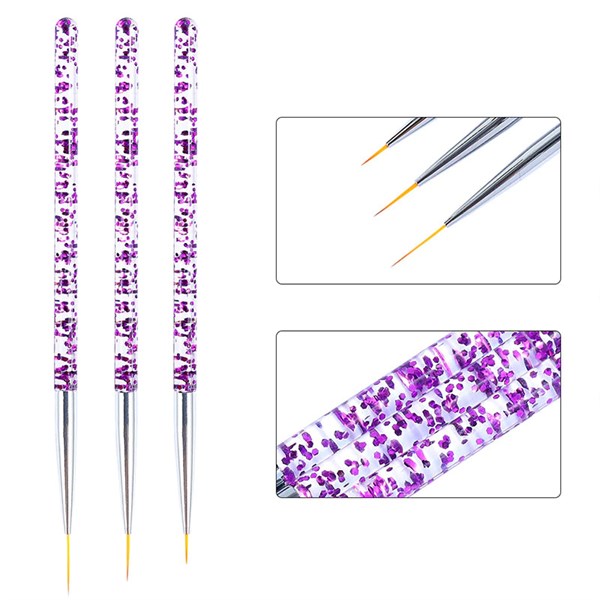Nail Art çizim fırça seti (Mor)