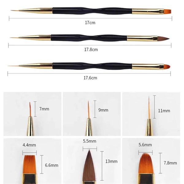 Nail Art fırça seti 3 parça (NB-7)