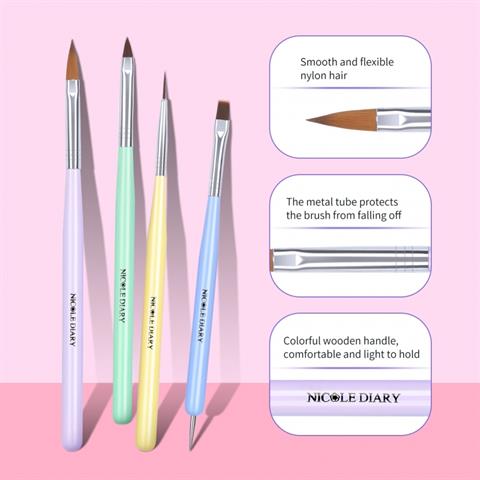 Nicole Diary 8 parça Nail Art Fırça seti (53736)