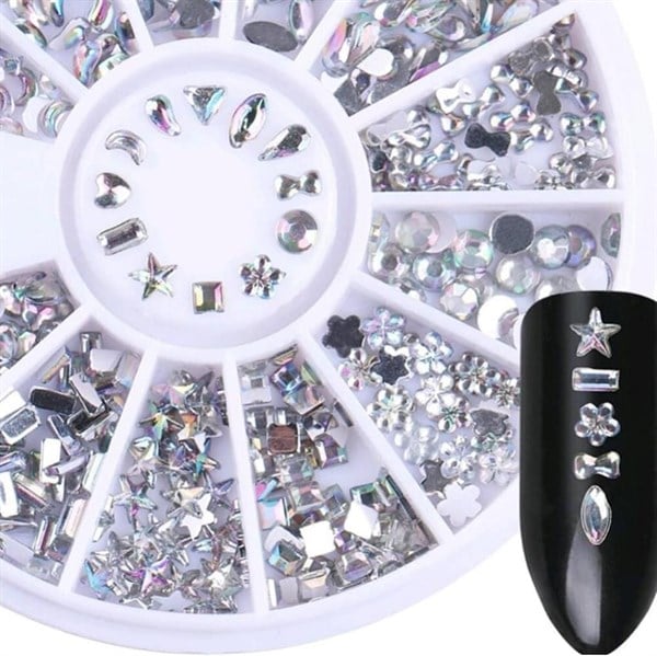 Tırnak Süsleme Nail Art Silver Şekil Taş ND44