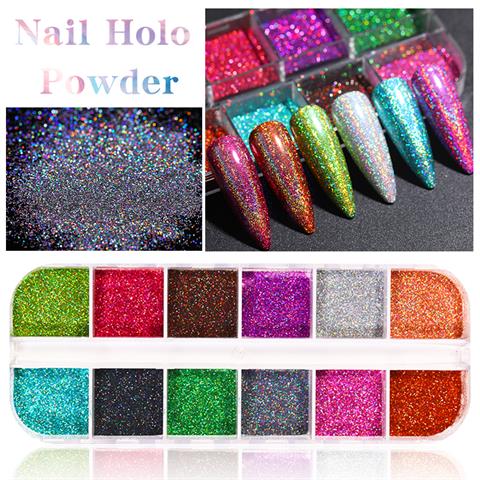 Tırnakmania 12 renk Hologramik Nail Art toz (48945)