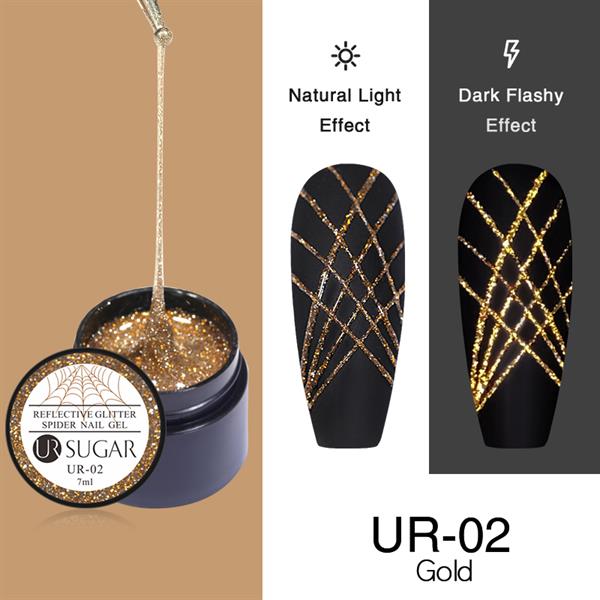 Ursugar Reflektif Glitter Spider Gel UR-02 (52255)
