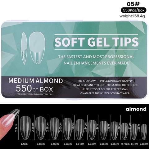Yeni Nesil jel destekli Medium Almond tips 550 adet (55564-05)