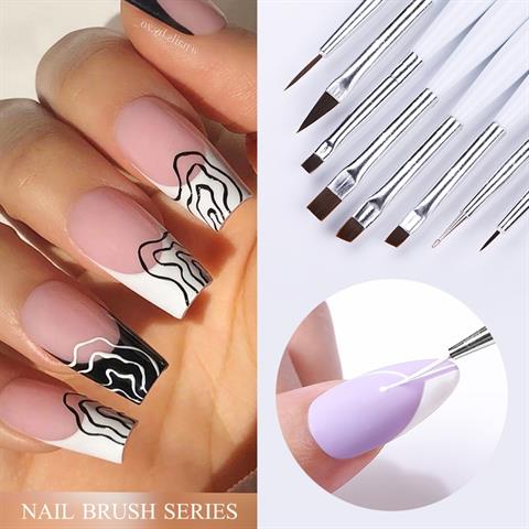 Zebra desenli Nail art  fırça seti (8 parça) 53530