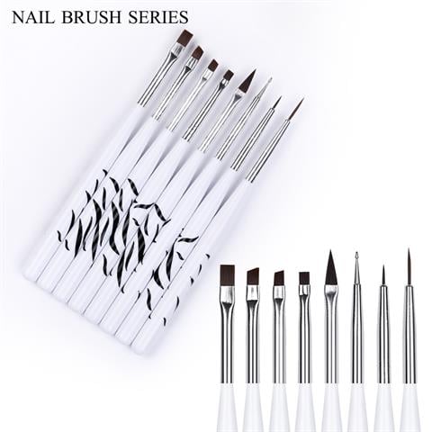 Zebra desenli Nail art  fırça seti (8 parça) 53530