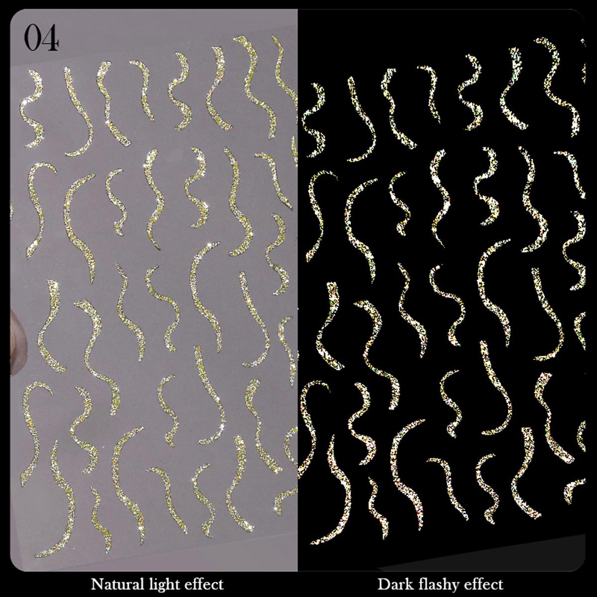 3D Reflektif efekt nail art sticker  model - 4 (55881-4)