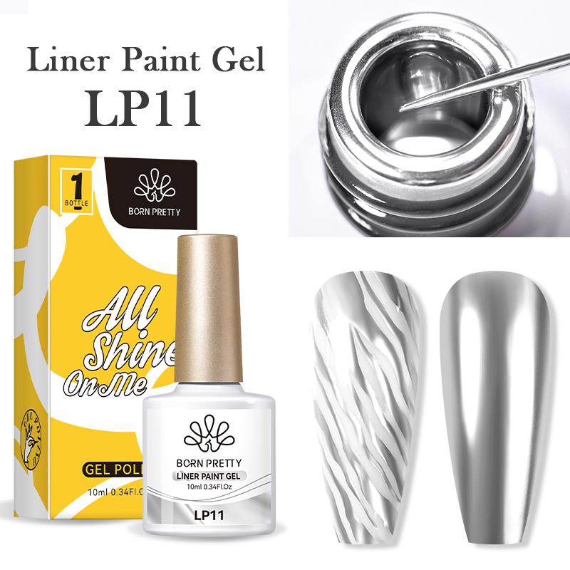 BORN PRETTY 10ml Nail Art Painting Çizim Jeli  LP11 Metalik Silver (57196)
