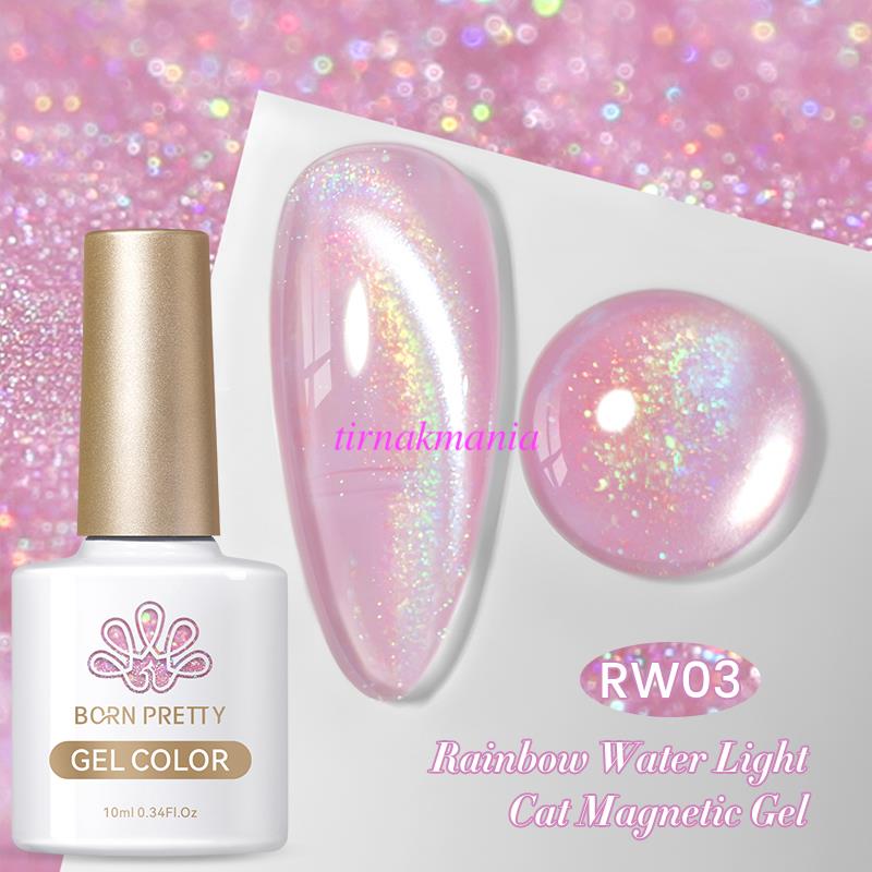 BORN PRETTY 10ml Rainbow Water Light Kedi Gözü Kalıcı Oje RW03 (59708)