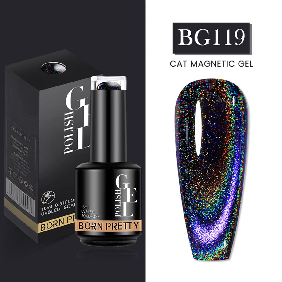Born Pretty 15 ml Kedi Gözü kalıcı oje BG119 (55933)