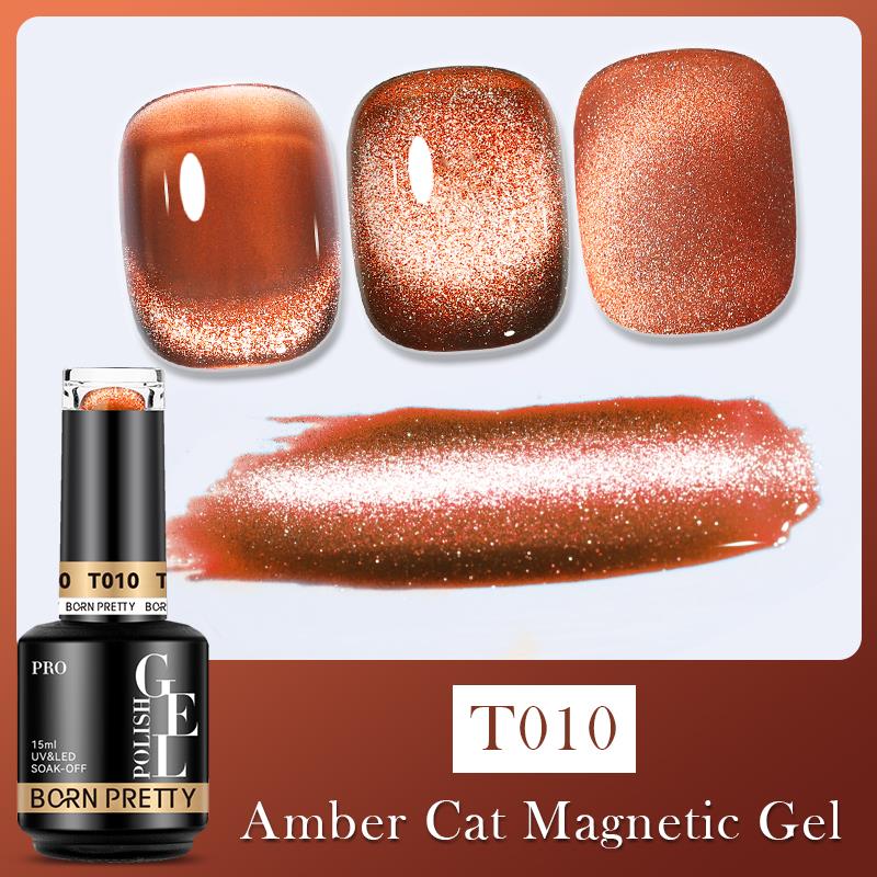 BORN PRETTY 15ml Hema Free Super Shinny Amber Kedi Gözü kalıcı oje T010 (58742)
