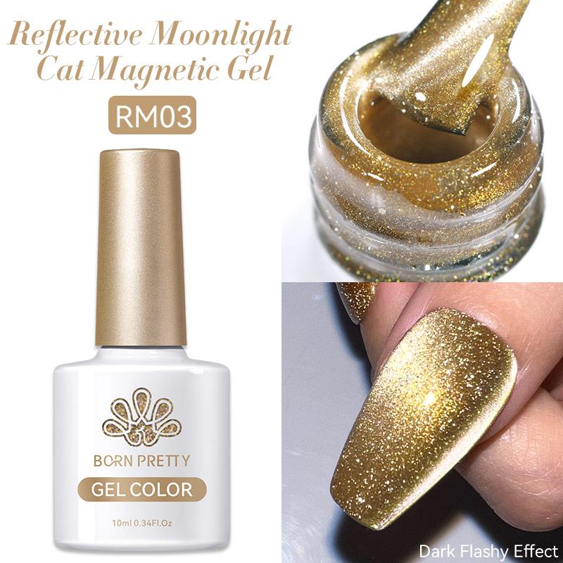 BORN PRETTY RM03 10ml Reflective Moonlight Cat Magnetic Kalıcı oje (57983)