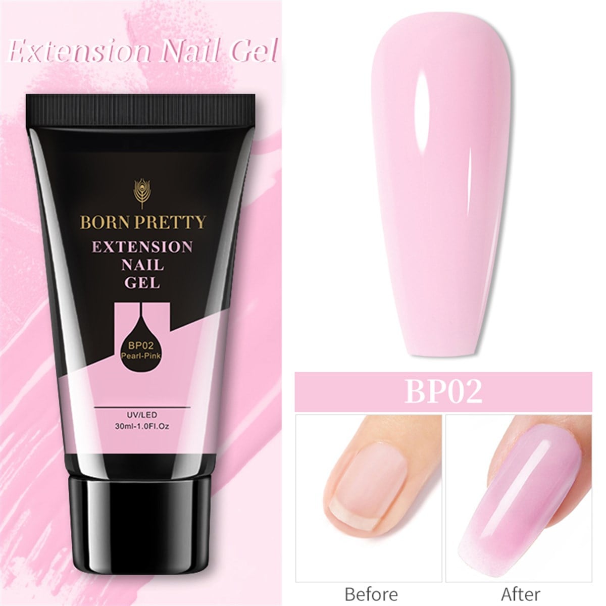 Born Pretty Tırnak Uzatma Poly Jel İnci Pembe (50050-2)