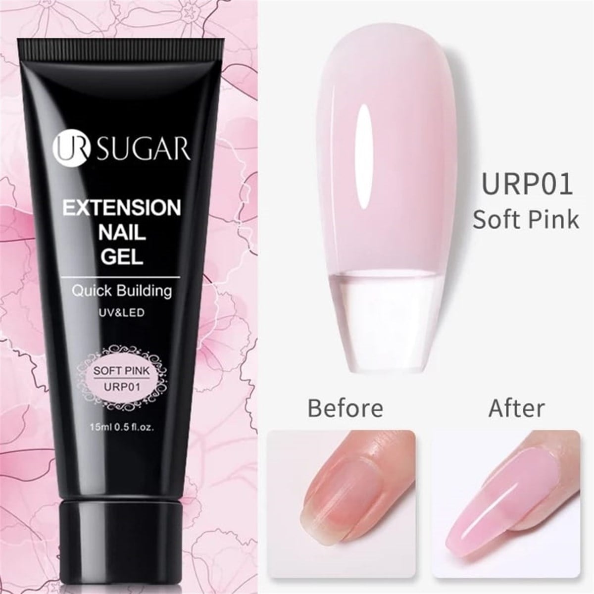 Ursugar Poly Extension Gel Soft pink URP01 (49154-1)