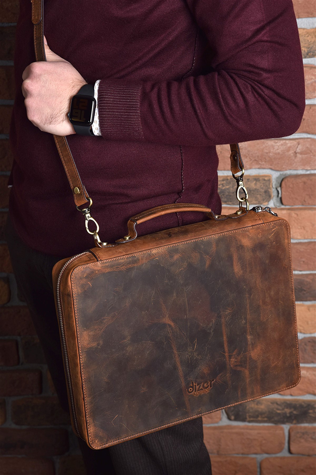 Yegâh MacBook Organizer Hakiki Deri Çanta