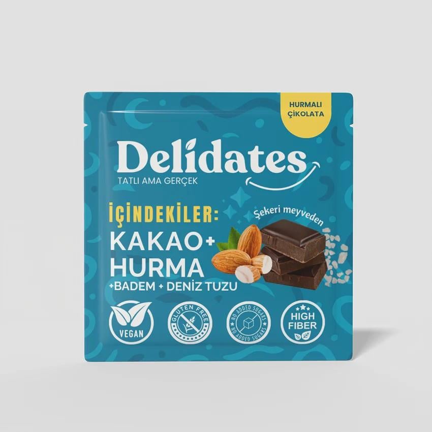 Delidates Bademli Deniz Tuzlu Hurmalı %70 Bitter Çikolata 40gr
