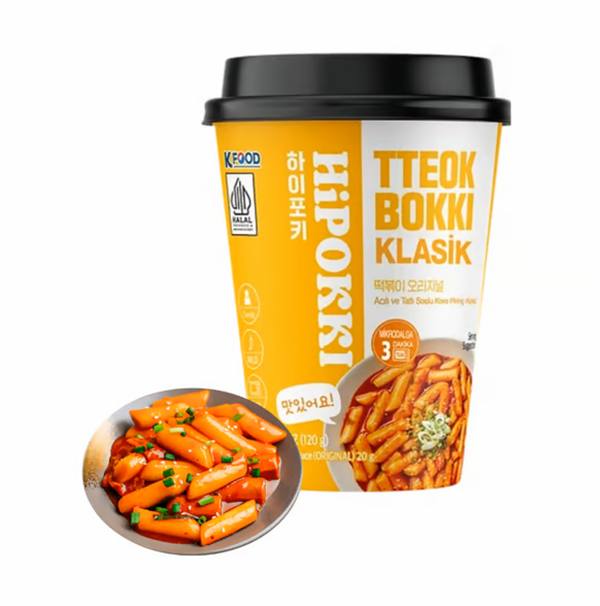 Hipokki Acı ve Tatlı Soslu Kore Tteokbokki Pirinç Keki 120gr