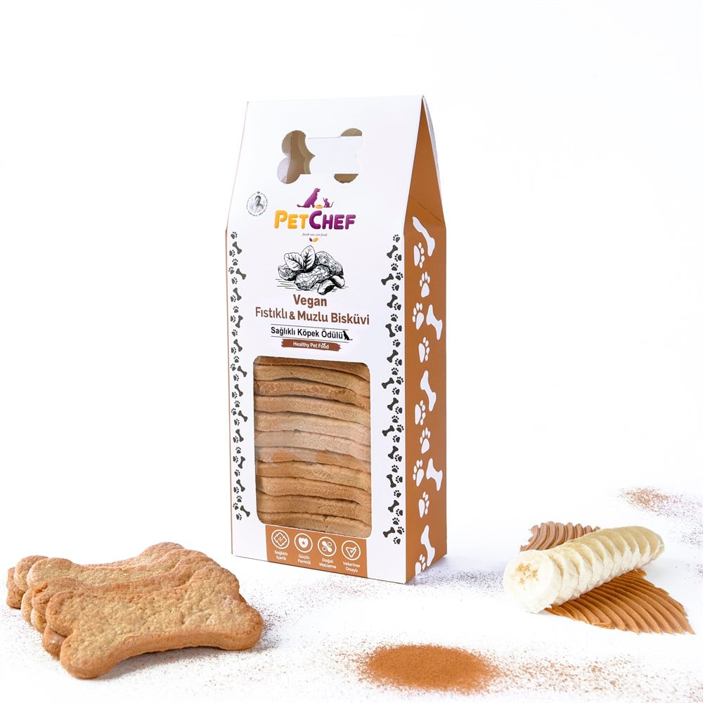 Fıstıklı ve Muzlu Kedi Köpek Ödül Bisküvisi 300gr