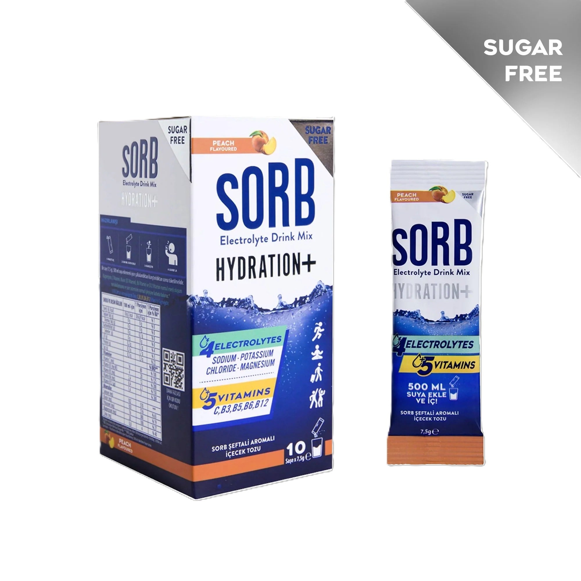 Sorb Electrolyte Drink Mix 16gr x 10 Adet Şekersiz - Şeftali