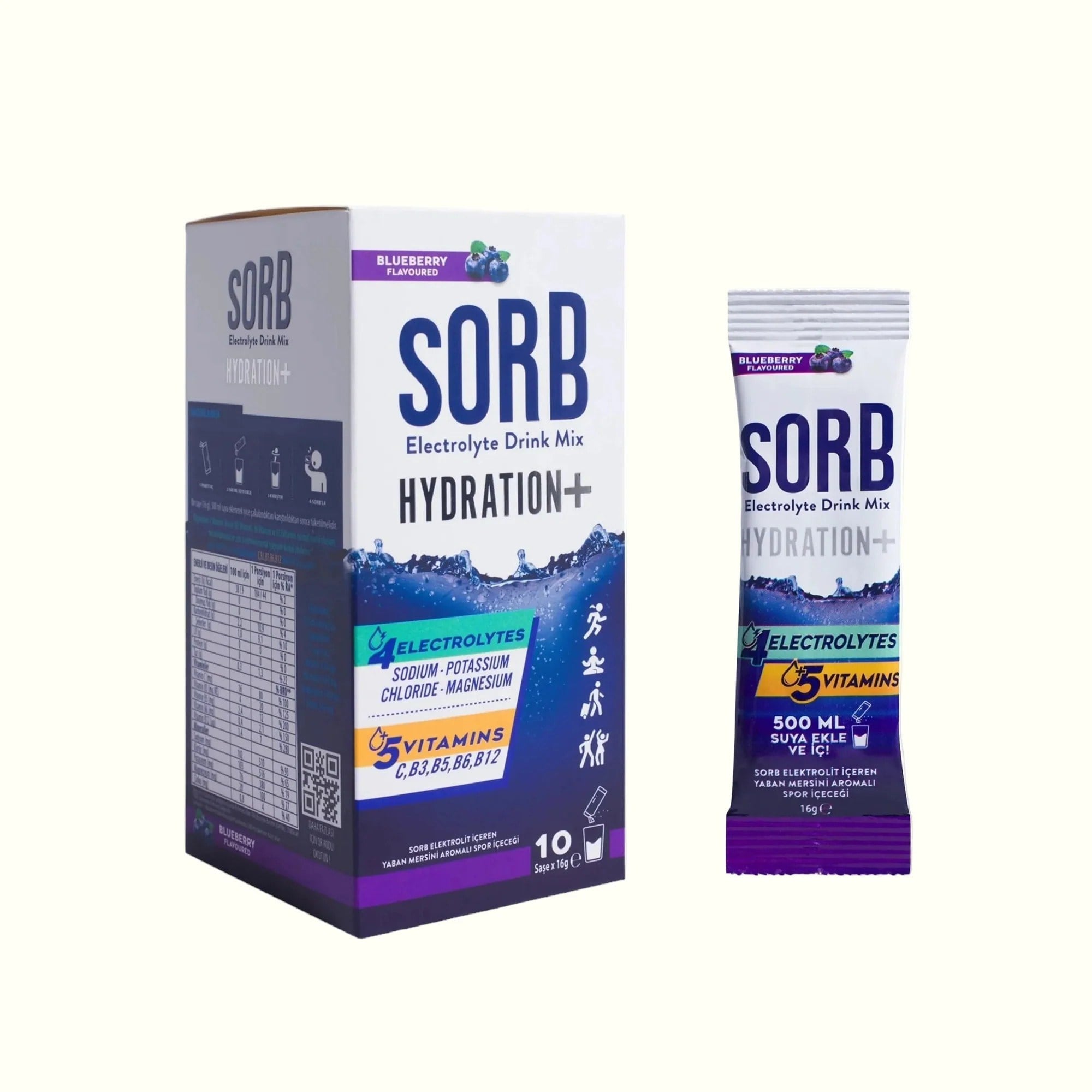 Sorb Electrolyte Drink Mix 16gr x 10 Adet - Yaban Mersini