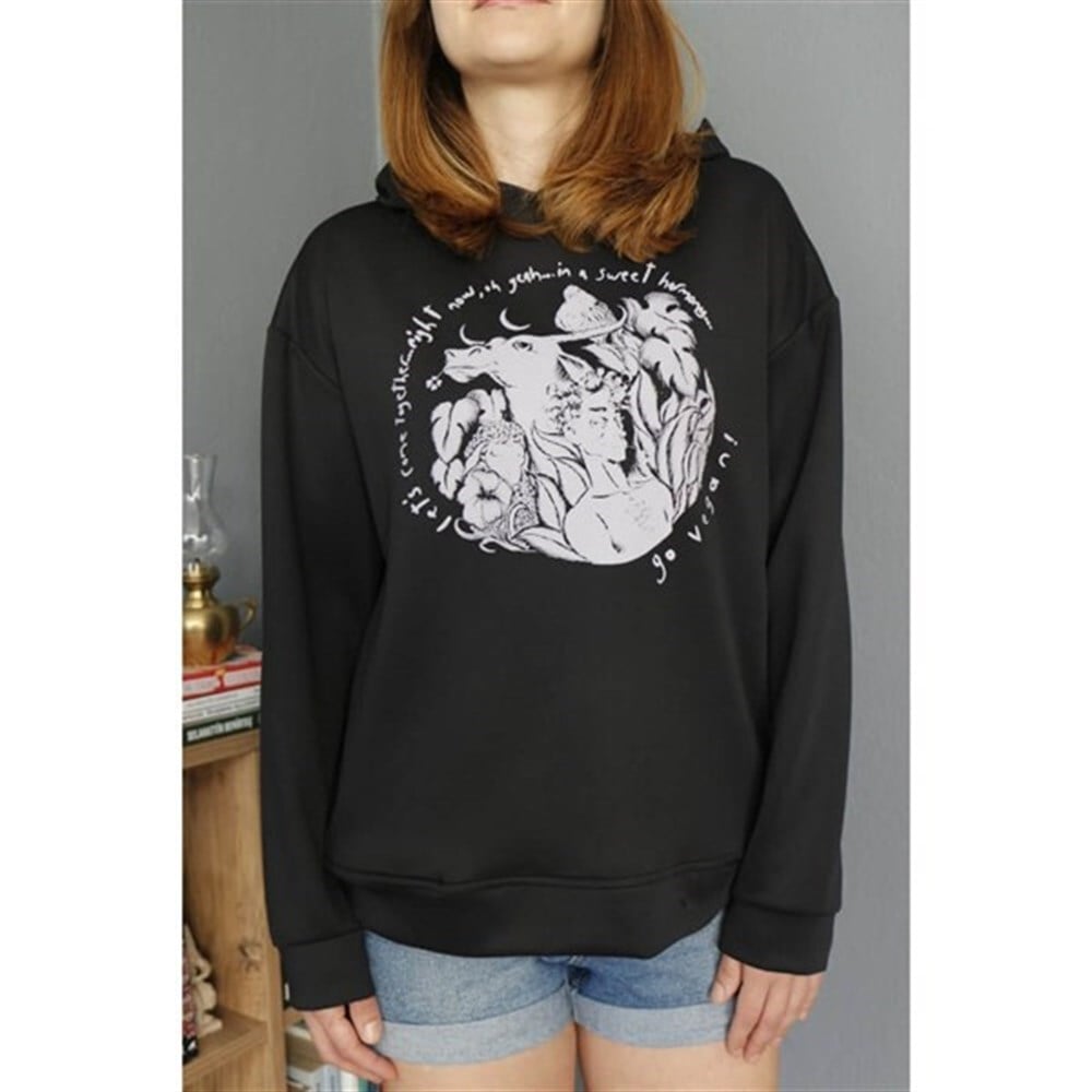 Siyah Hoodie - Sweet Harmony