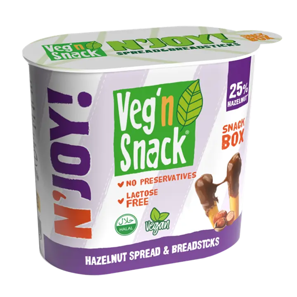Veg'n Snack- N'JOY Vegan Kakaolu Fındık Kreması Ve Grissini 50gr