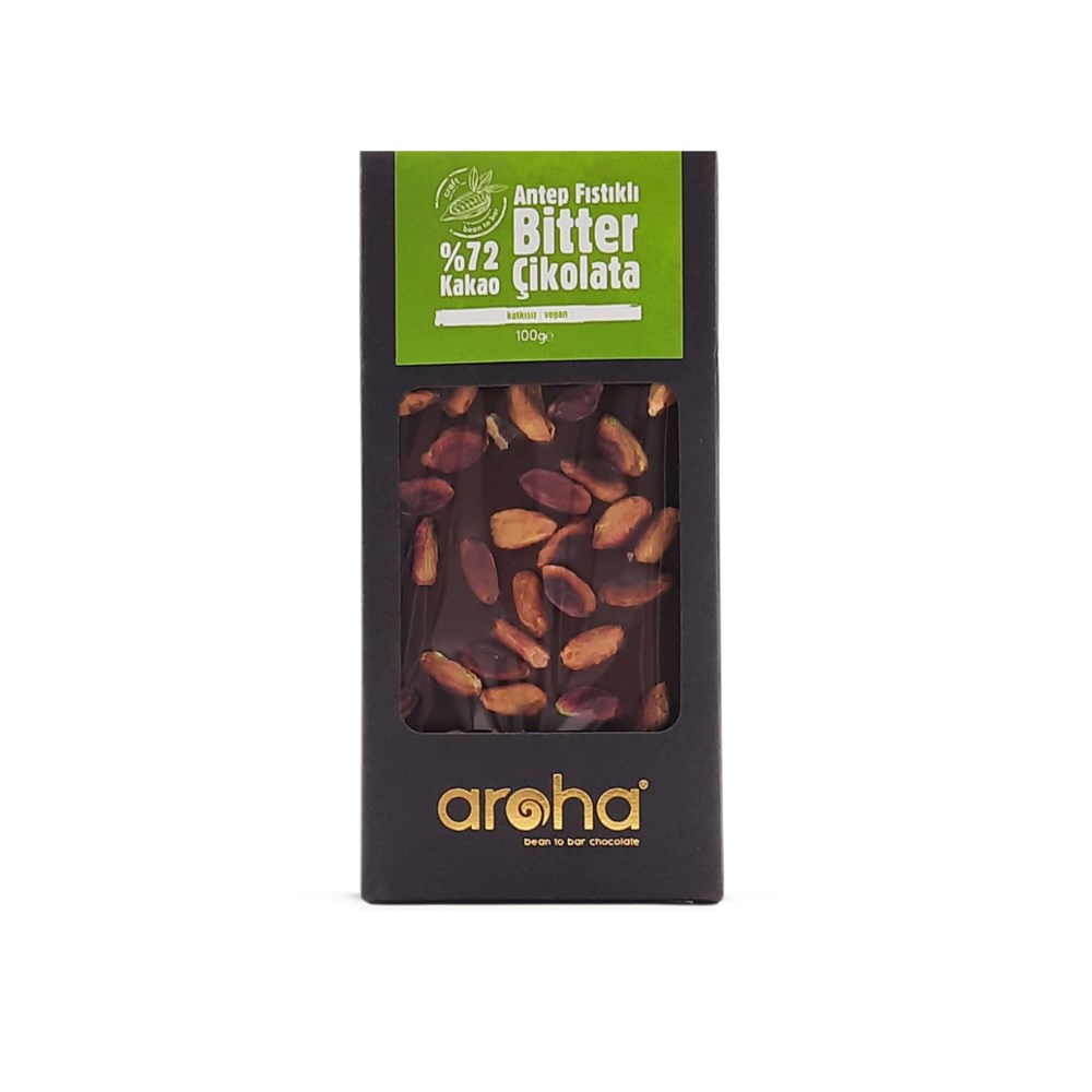 Aroha Antep Fıstıklı %70 Bitter Çikolata 110gr
