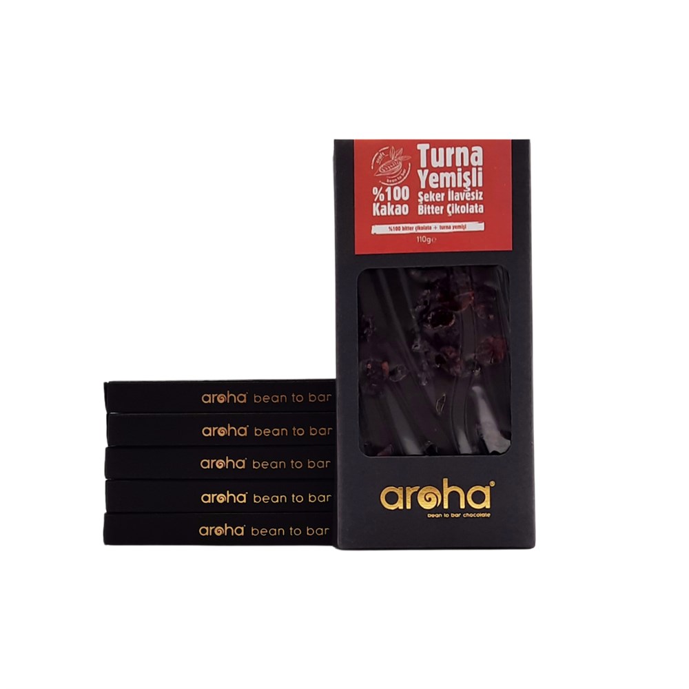 Aroha Turna Yemişili %100 Bitter Çikolata 110gr x 6 Adet