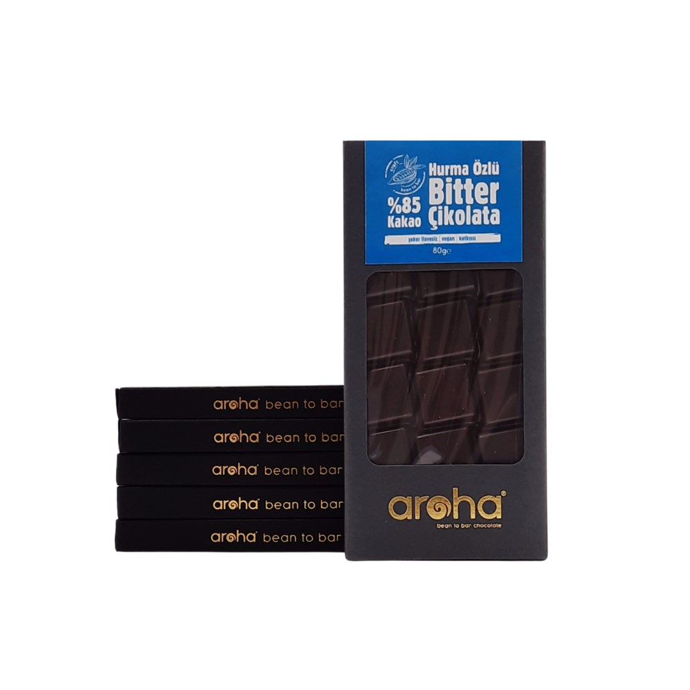 Aroha Vegan %85 Bitter Çikolata 80gr x 6 Adet