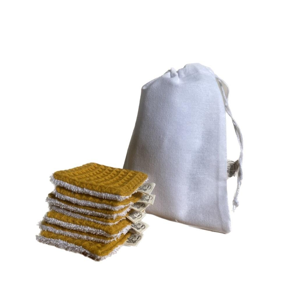 Waffle Yıkanabilir Pamuk Set 7'li - Hardal