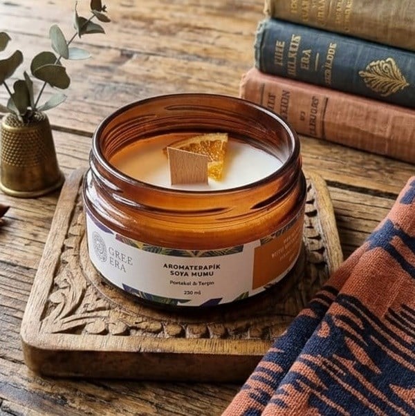 Portakal ve Tarçın Yağlı Aromaterapik Mum 230ml