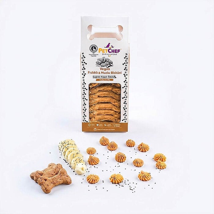 Fıstıklı ve Muzlu Kedi Köpek Ödül Bisküvisi 100gr