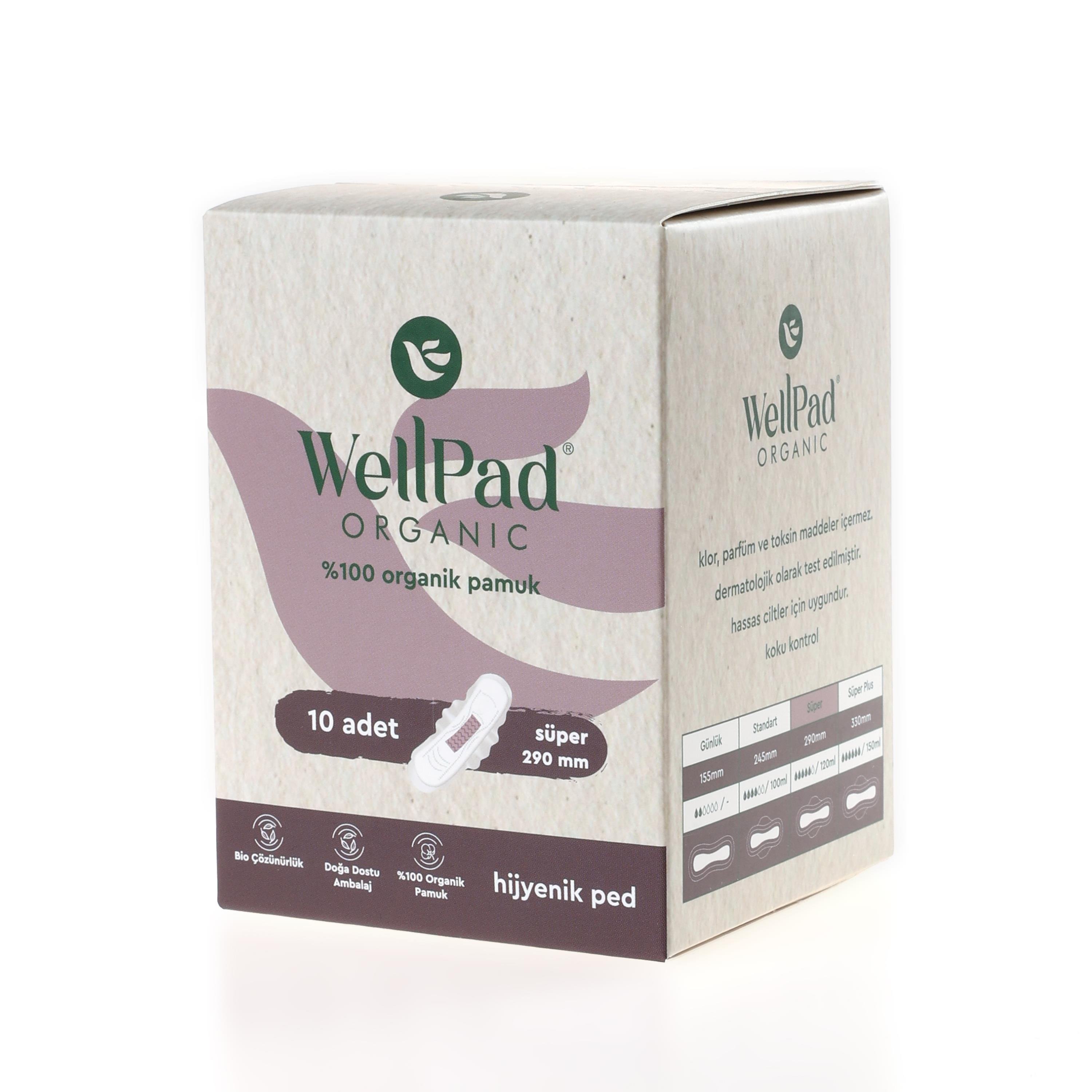 WellPad Organik Hijyenik Ped - Uzun 10'lu