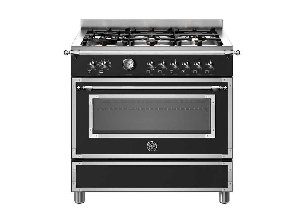 Bertazzoni HER96L1ENET Gazlı Kuzine 6 Gözlü 90 cm Mat SiyahBertazzoni
