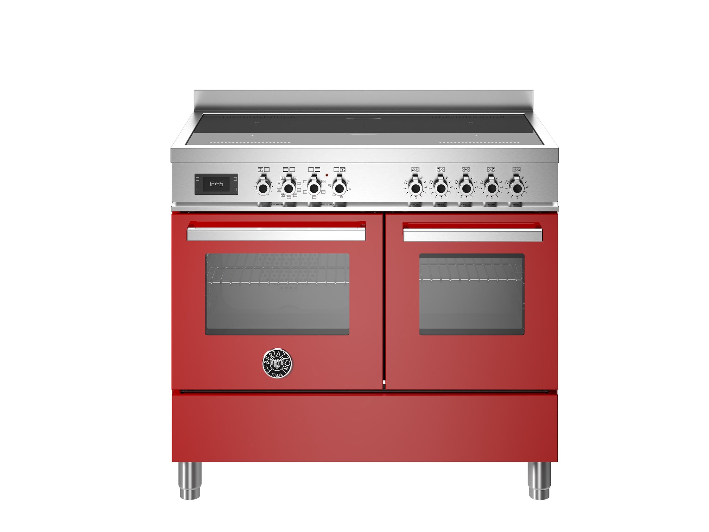 Bertazzoni PRO105I2EROT İndüksiyonlu Kuzine 5 Gözlü, Çift Fırın 100 cm KırmızıBertazzoni