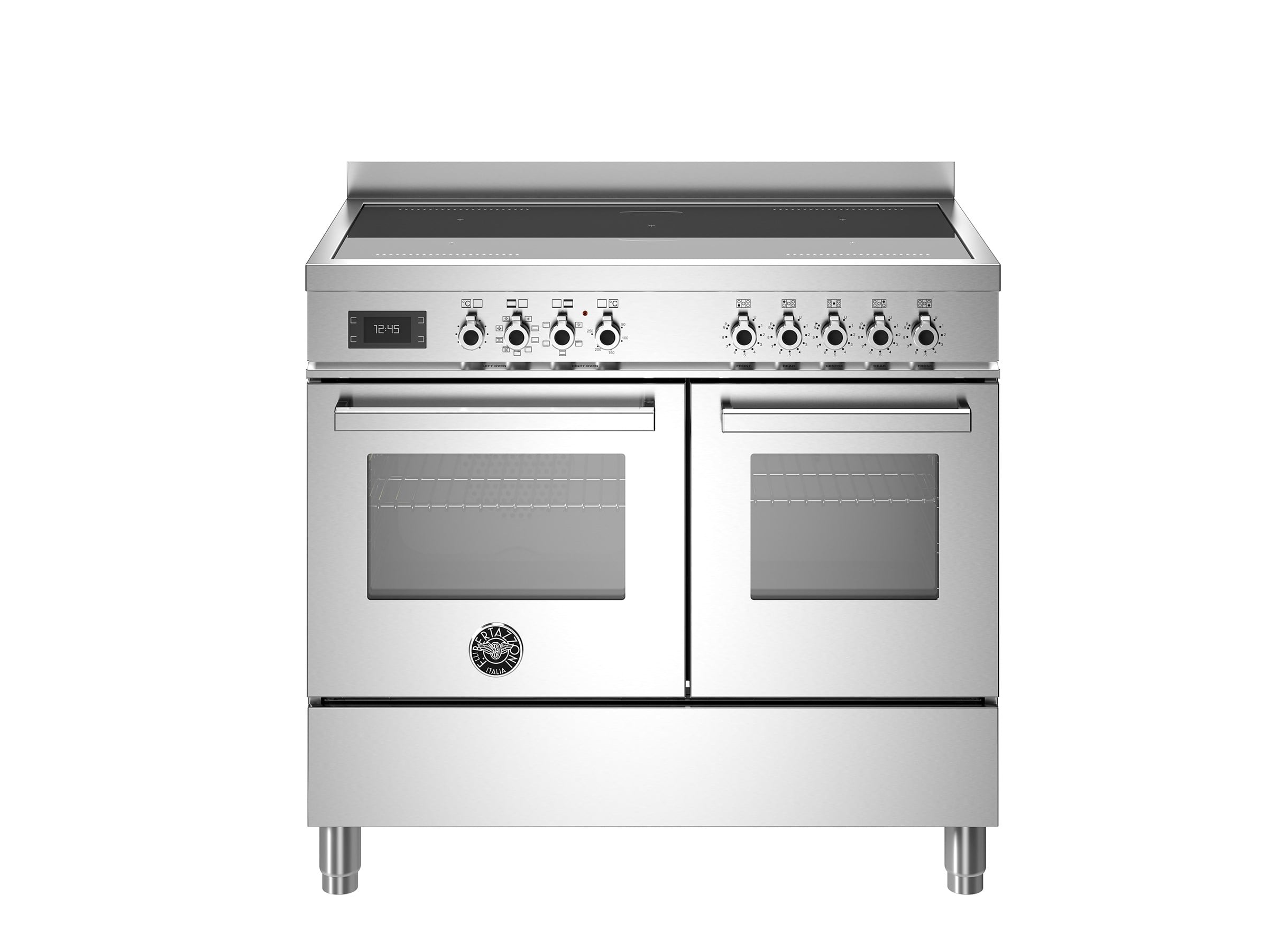 Bertazzoni PRO105I2EXT İndüksiyonlu Kuzine 5 Gözlü, Çift Fırın 100 cm ÇelikBertazzoni